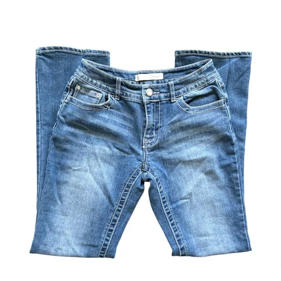 CATO Woman’s Size 4 Blue Embellished Pockets Low Rise Denim - Picture 4 of 6